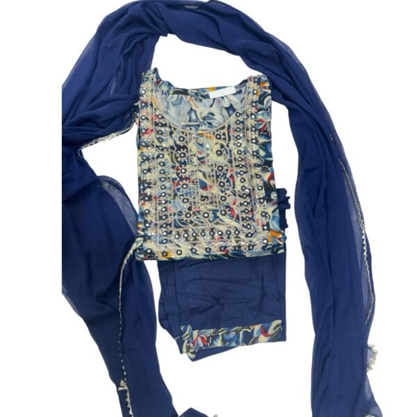 Navy blue kurti set - Image 3