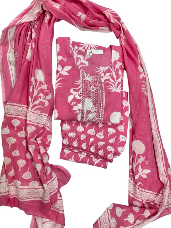 Pink kurti set - Image 2
