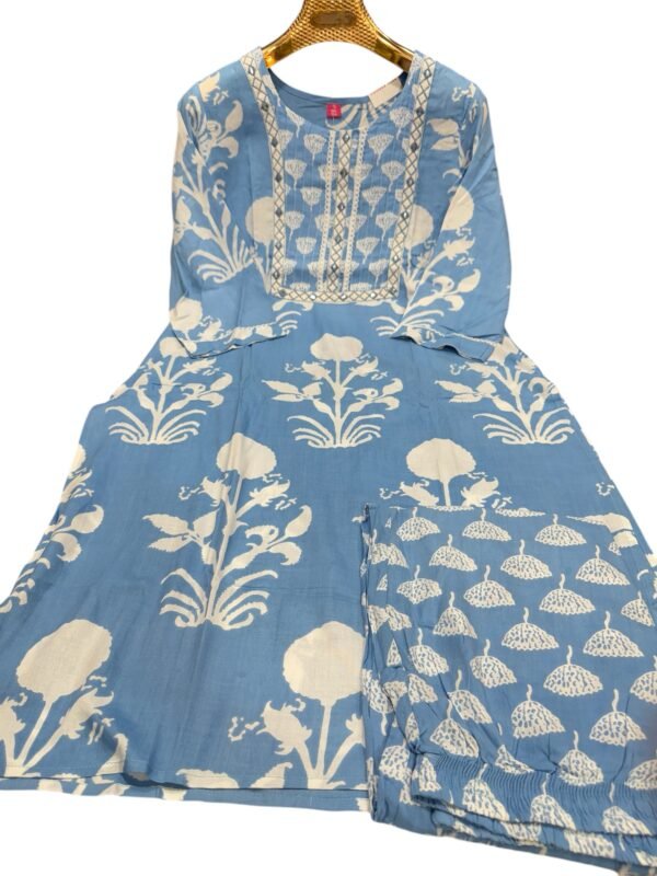 Blue Kurti with pant - Image 3