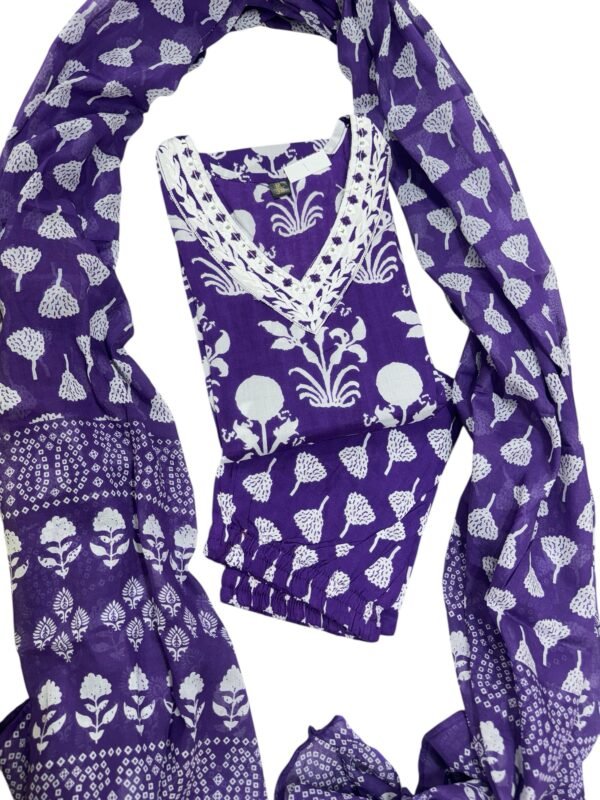 Purple kurti set - Image 3
