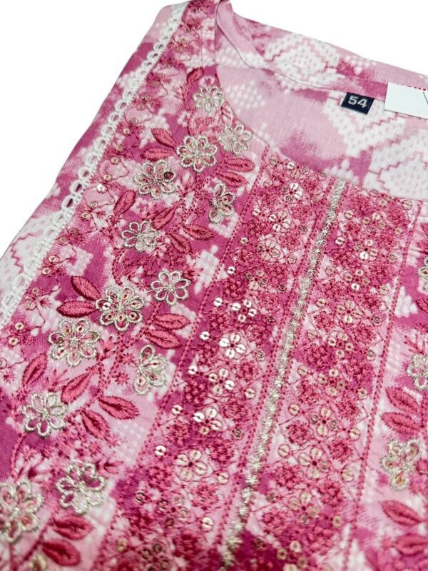 Pink kurti with pant - Image 2